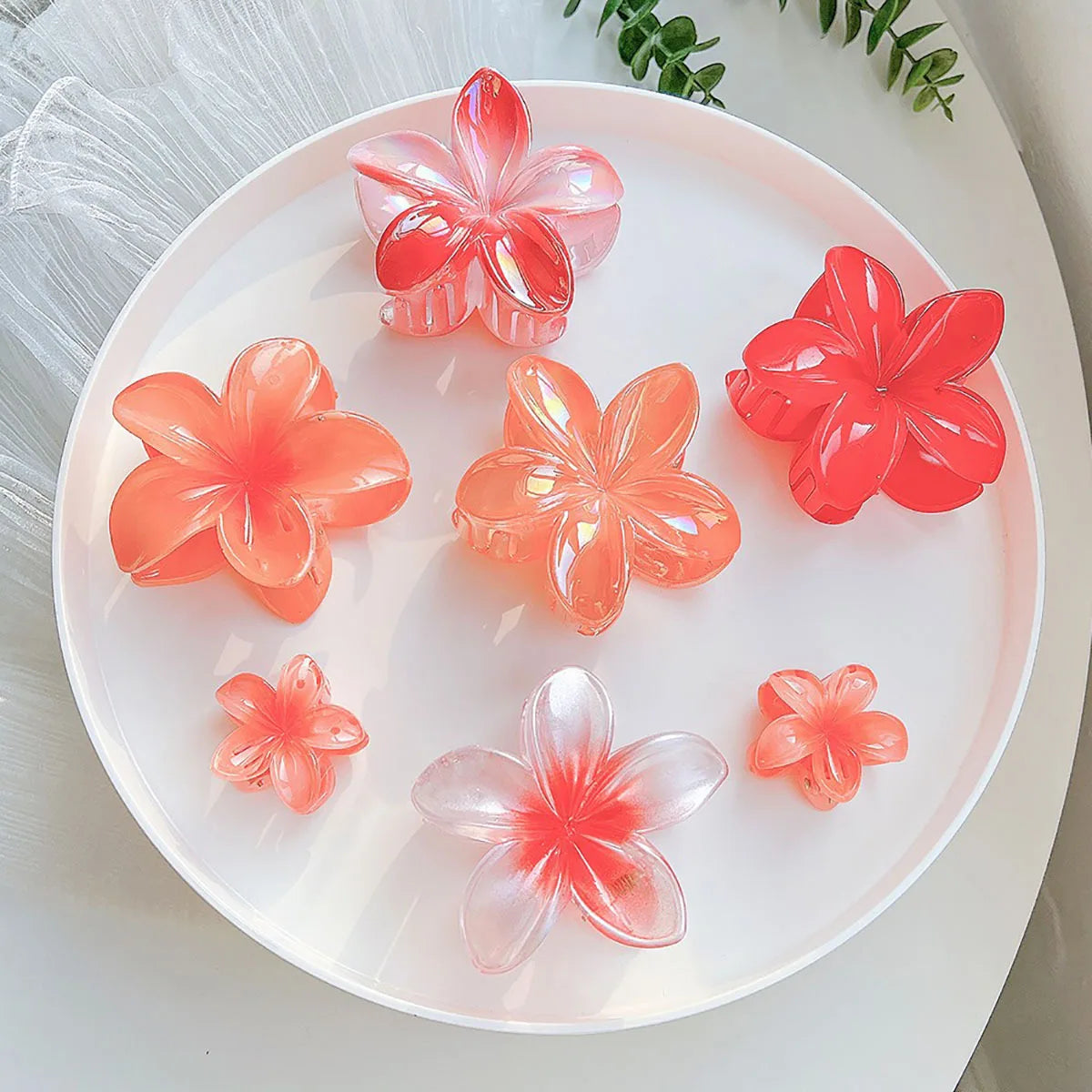 7pc Hibiscus Hair Clips