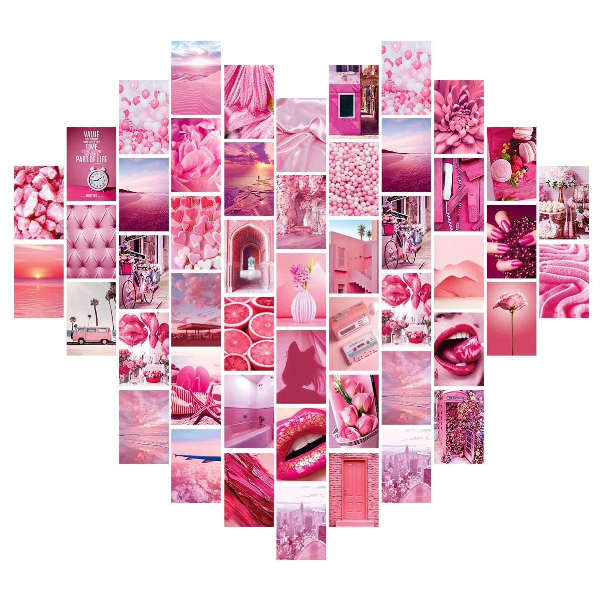 ✨Pink Aesthetic Wall Collage Set (50 Pieces) ✨