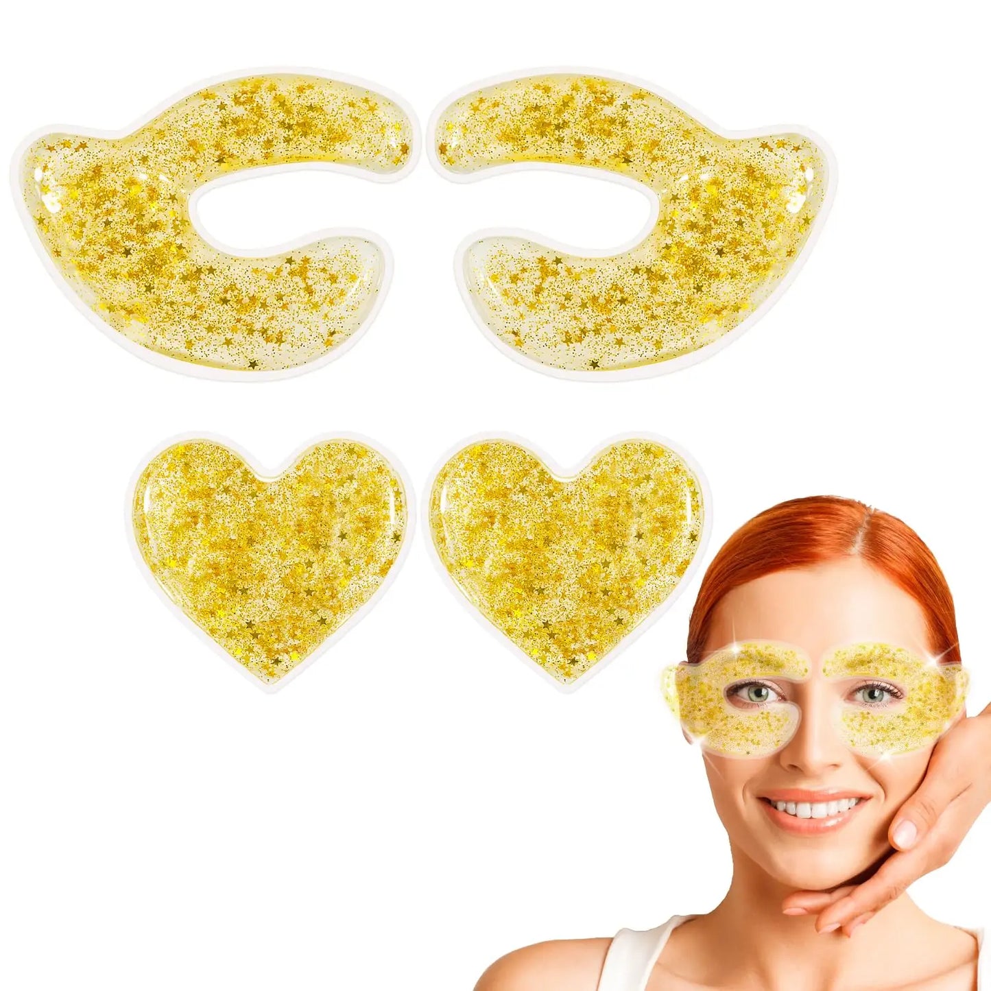 Reusable Heart Glitter Eye Pads Set