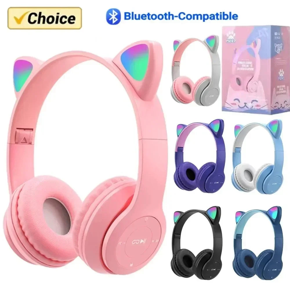 ✨Cat Ear LED Wireless Bluetooth Headphones✨