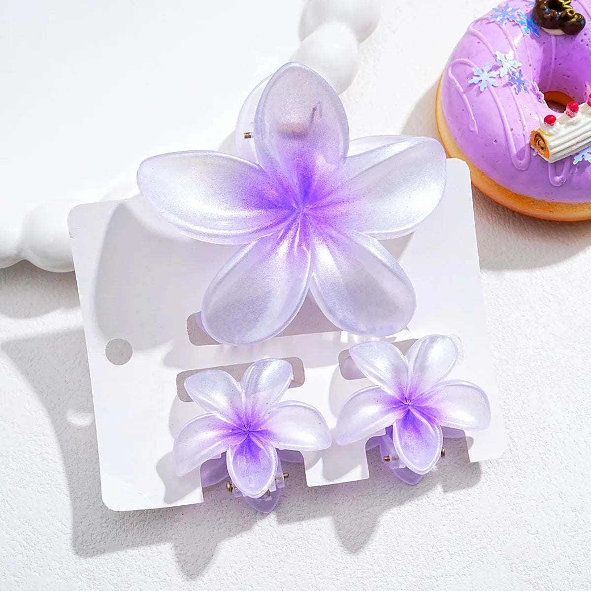 3Pc Iridescent Flower Hair Clip