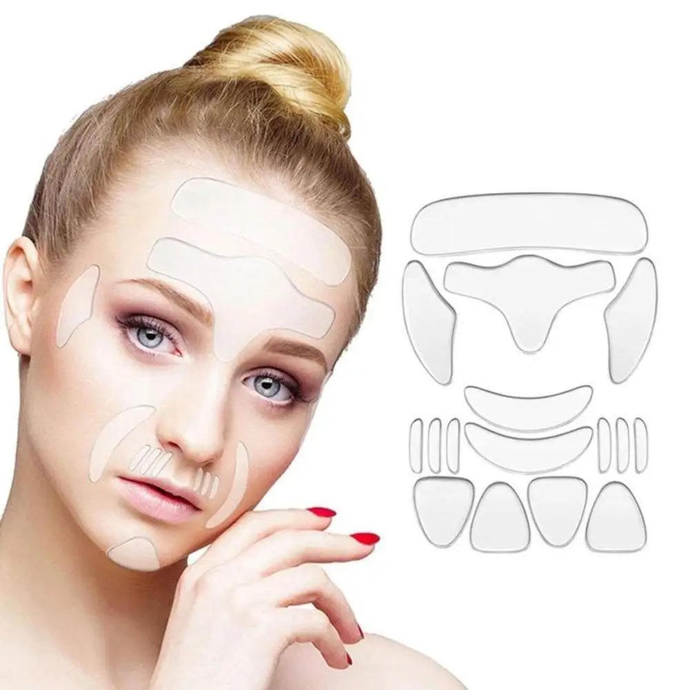 18pcs Reusable Silicone Anti-Wrinkle Patches Set