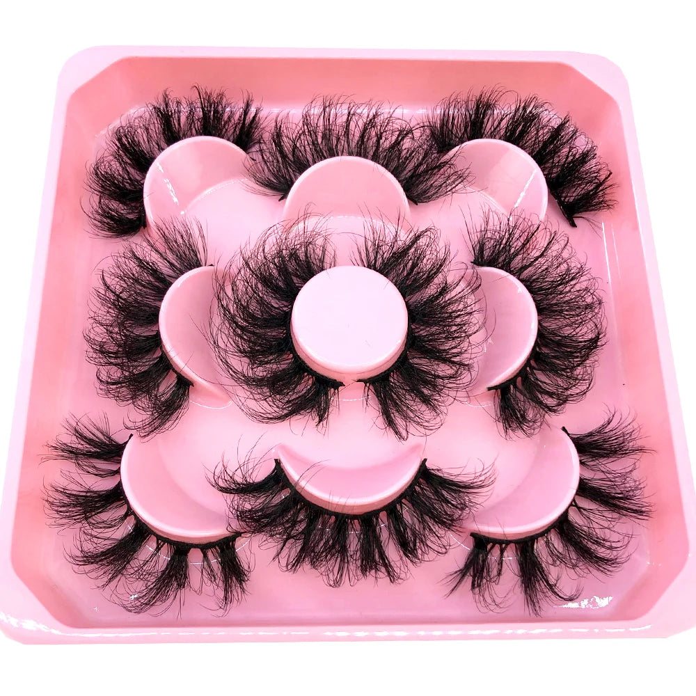 ✨ Wispy Natural 3D Mink Eyelashes (5 Pairs) ✨