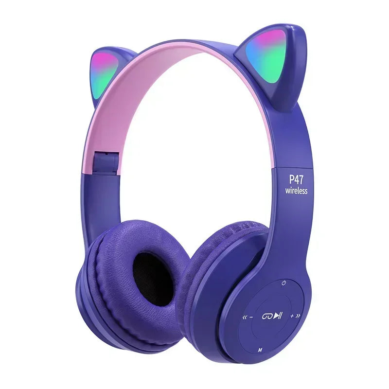 ✨Cat Ear LED Wireless Bluetooth Headphones✨