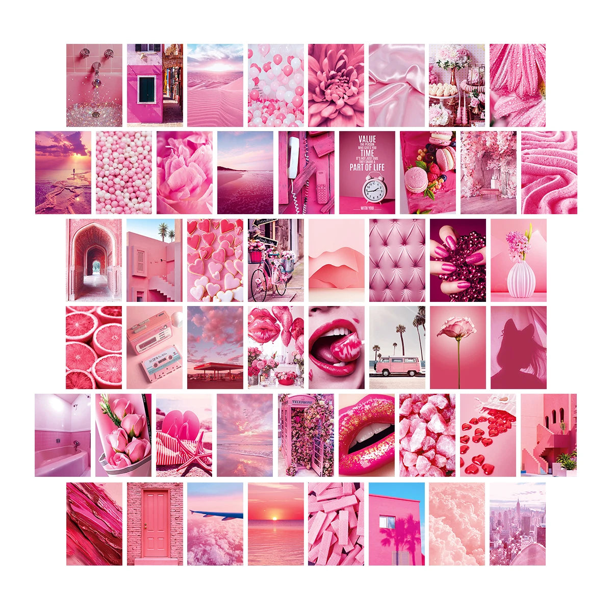✨Pink Aesthetic Wall Collage Set (50 Pieces) ✨