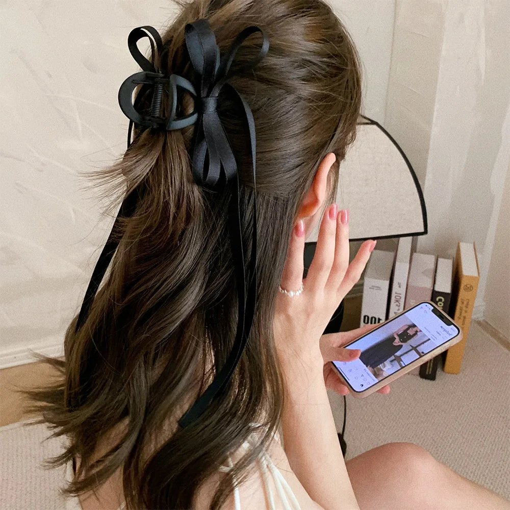Ribboned Bow Hair Clip