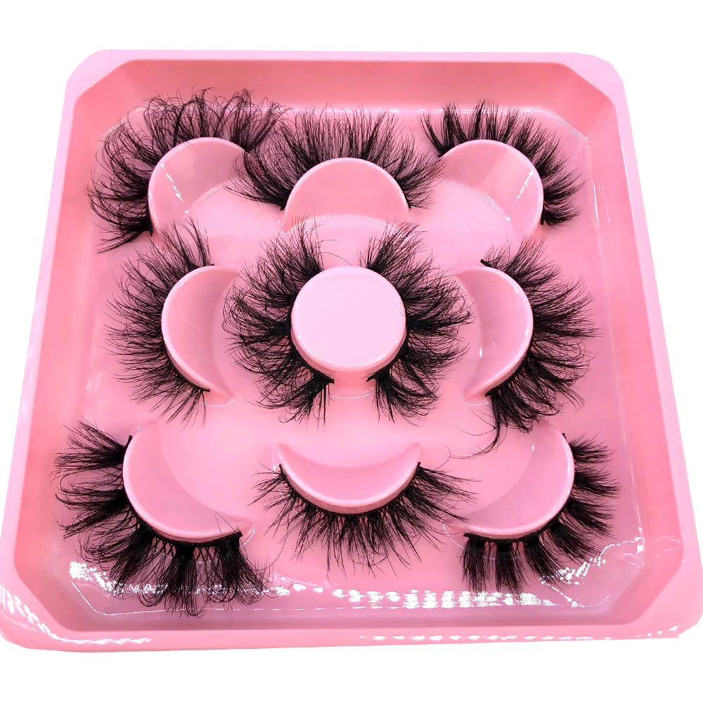 ✨ Wispy Natural 3D Mink Eyelashes (5 Pairs) ✨