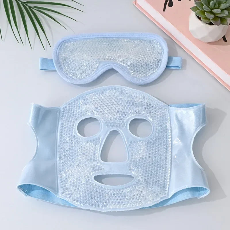 Reusable PVC Gel Cooling Face Mask Set