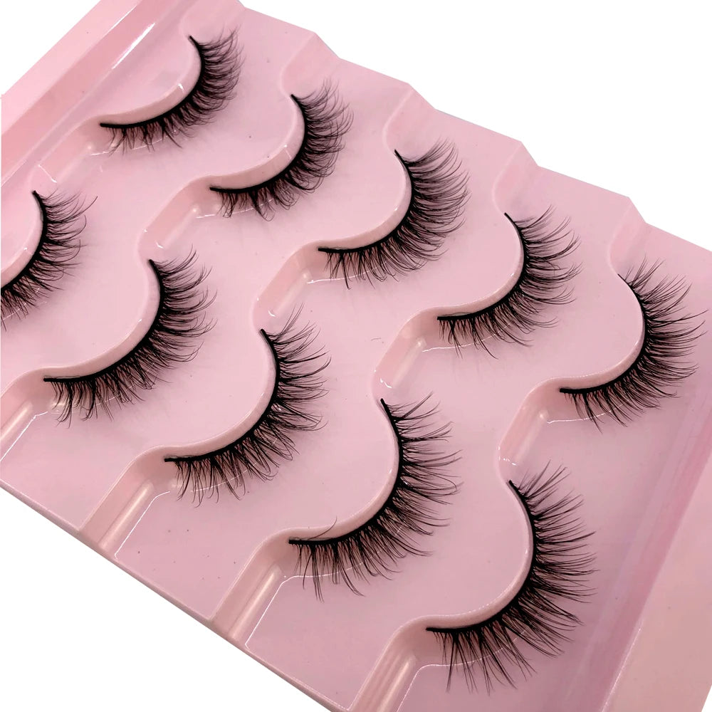 ✨ Wispy Natural 3D Mink Eyelashes (5 Pairs) ✨