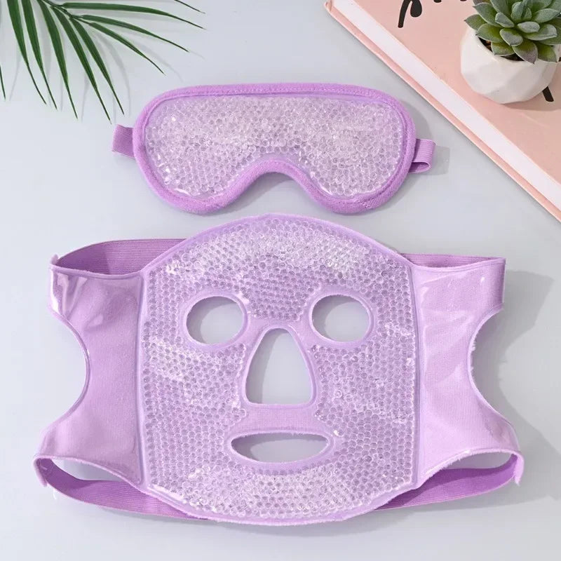 Reusable PVC Gel Cooling Face Mask Set