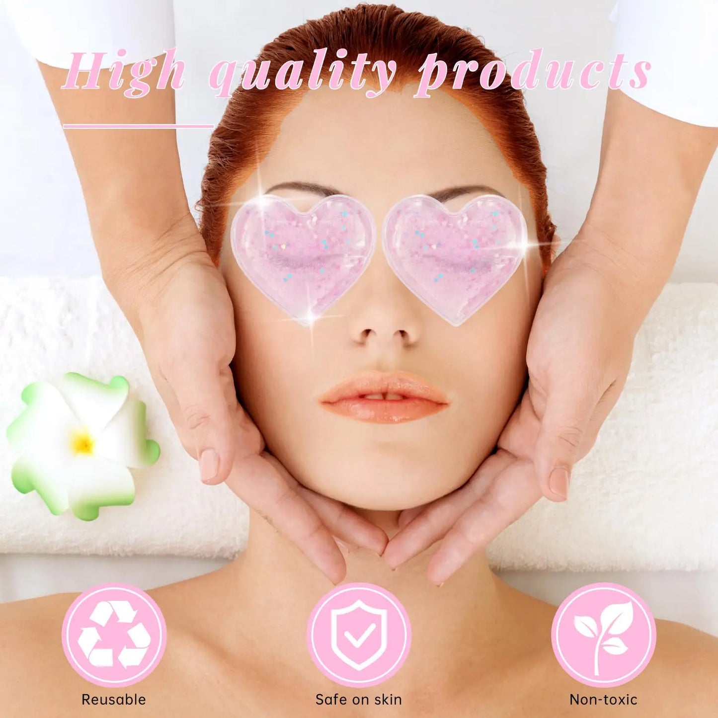 Reusable Heart Glitter Eye Pads Set
