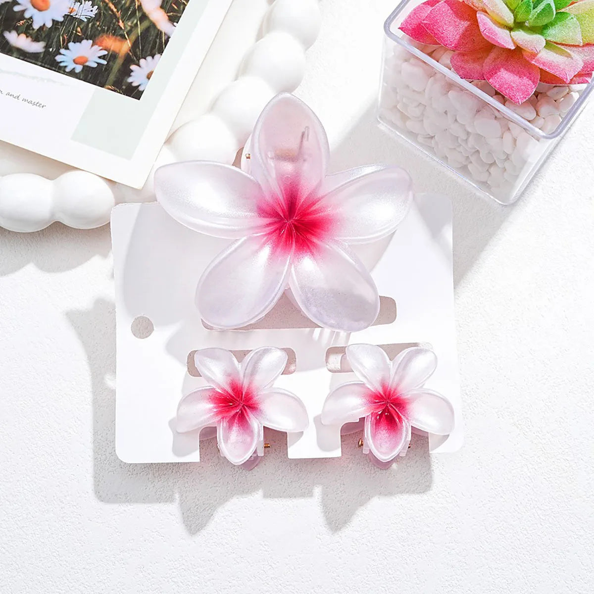 3Pc Iridescent Flower Hair Clip