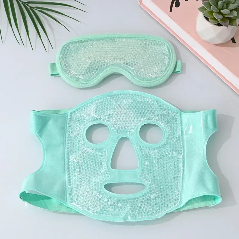 Reusable PVC Gel Cooling Face Mask Set