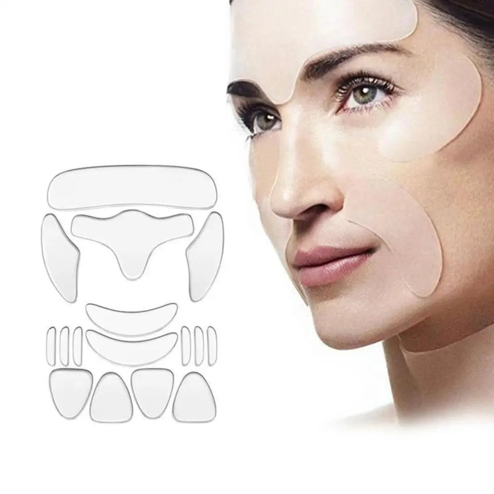 18pcs Reusable Silicone Anti-Wrinkle Patches Set