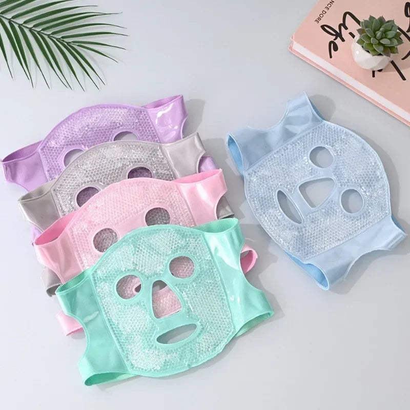 Reusable PVC Gel Cooling Face Mask Set