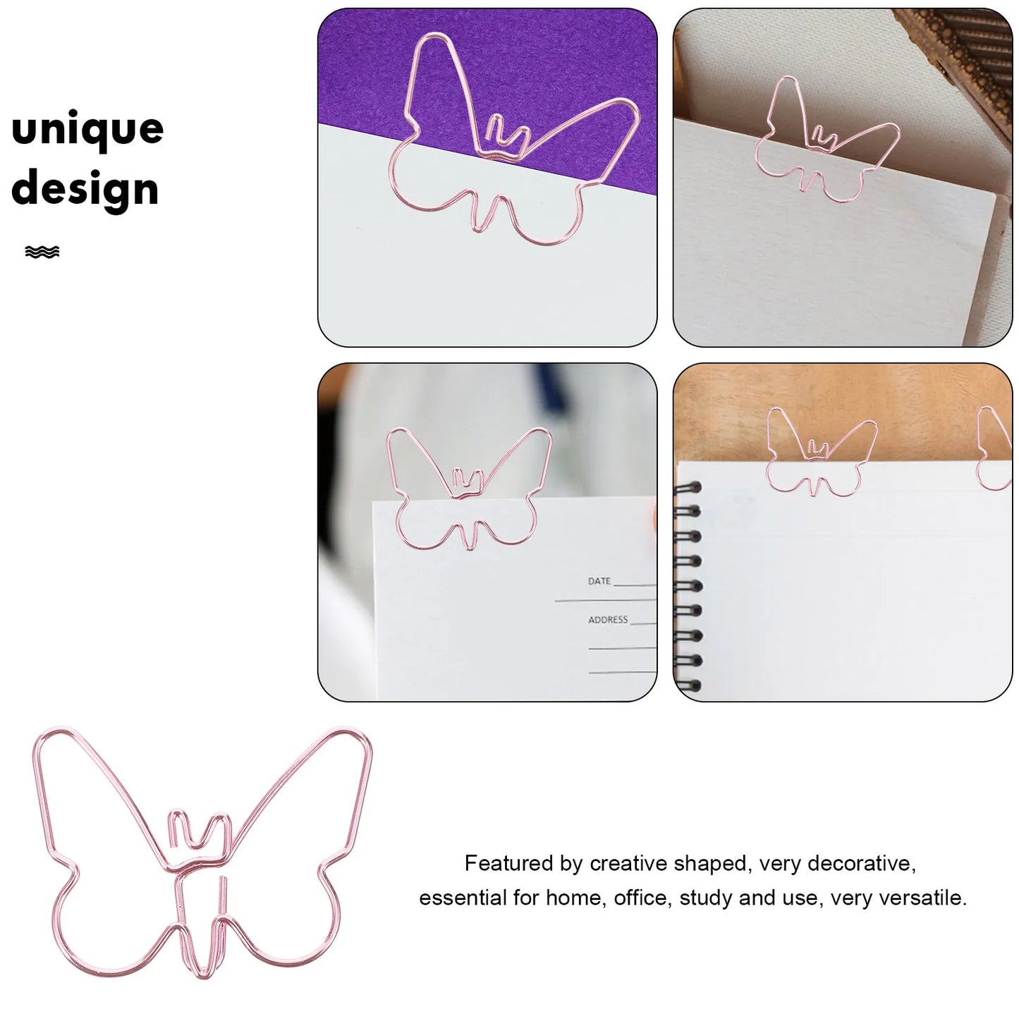 ✨Rose Gold Butterfly Paperclips✨