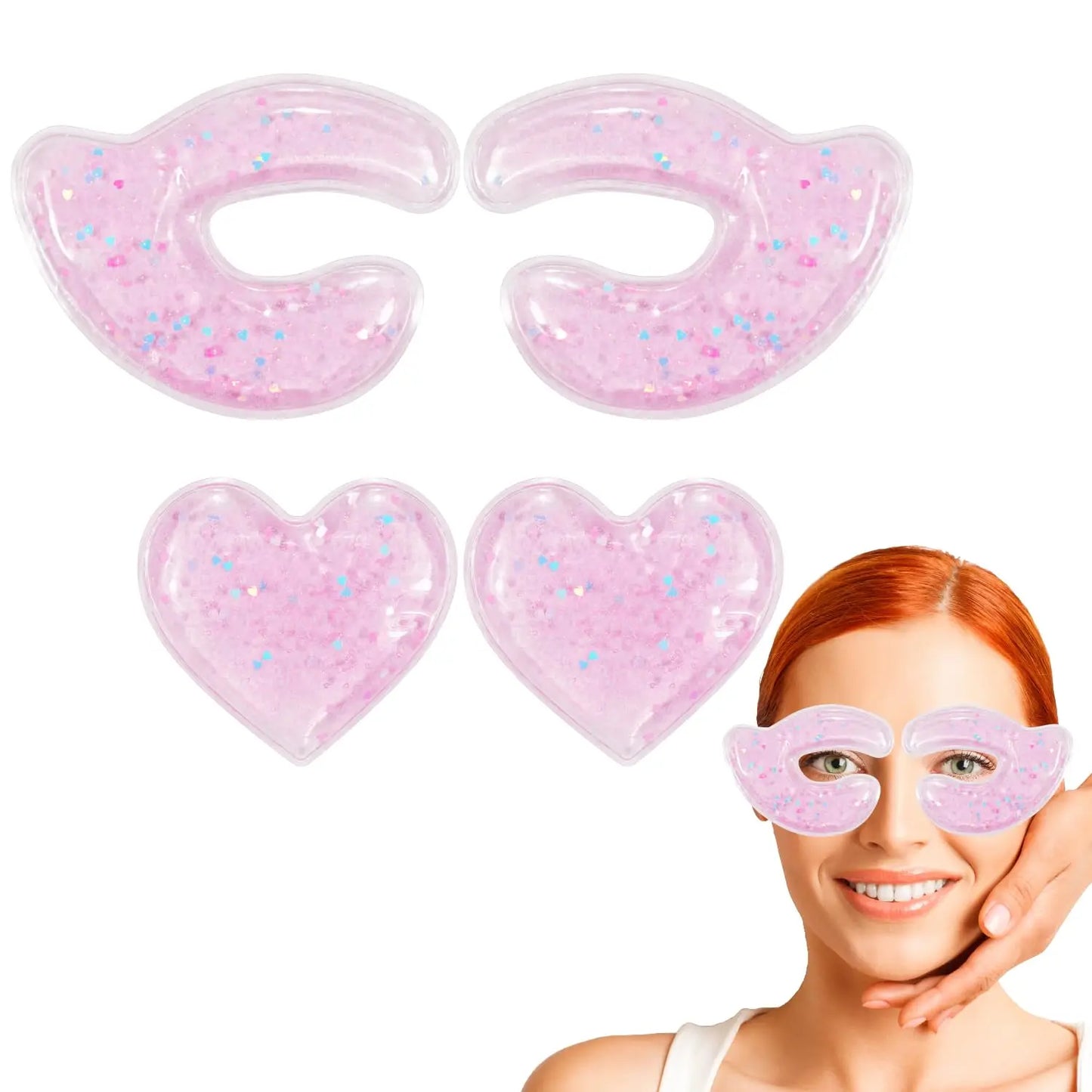 Reusable Heart Glitter Eye Pads Set
