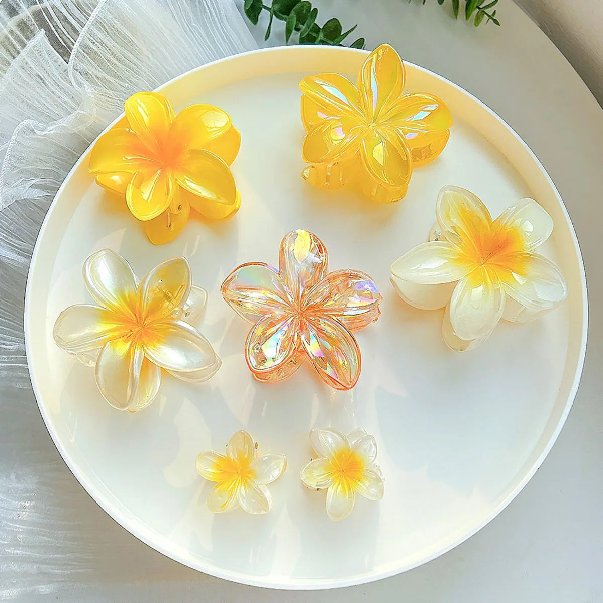 7pc Hibiscus Hair Clips