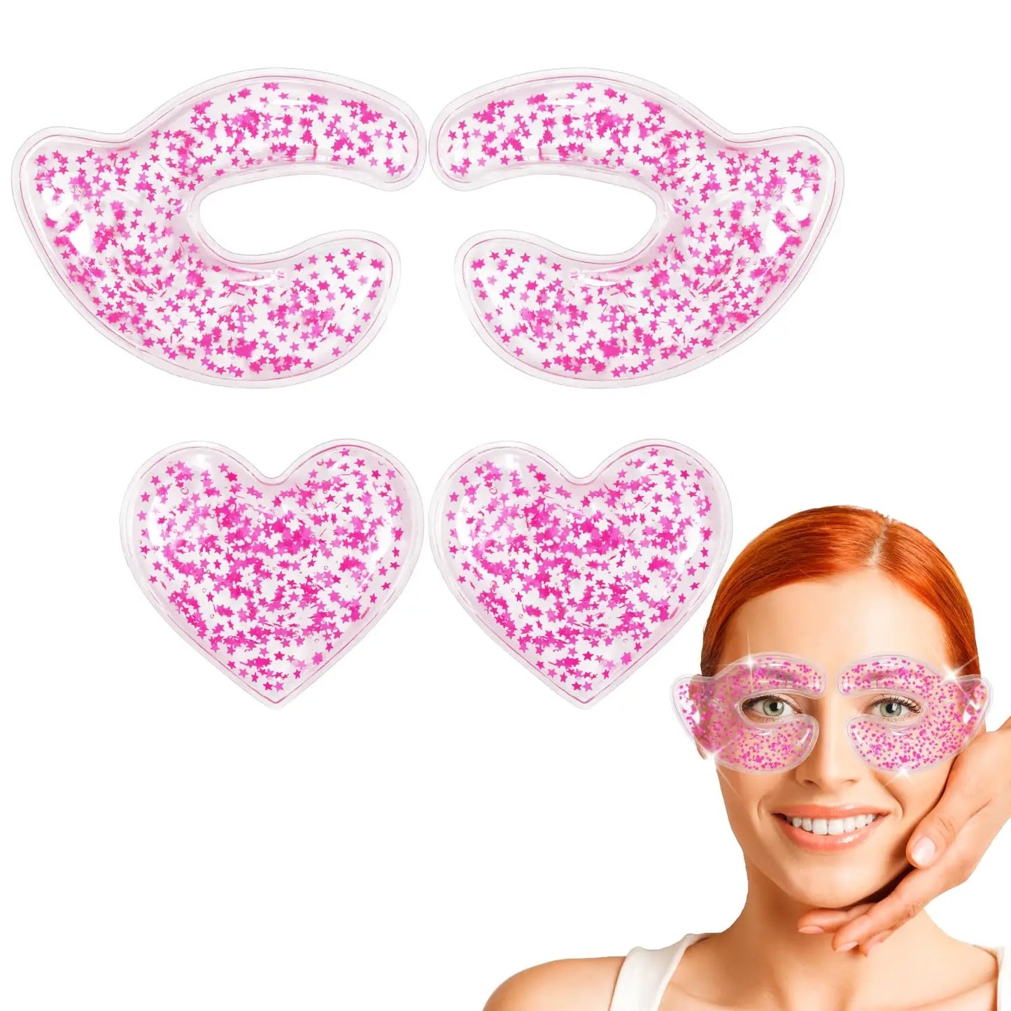 Reusable Heart Glitter Eye Pads Set