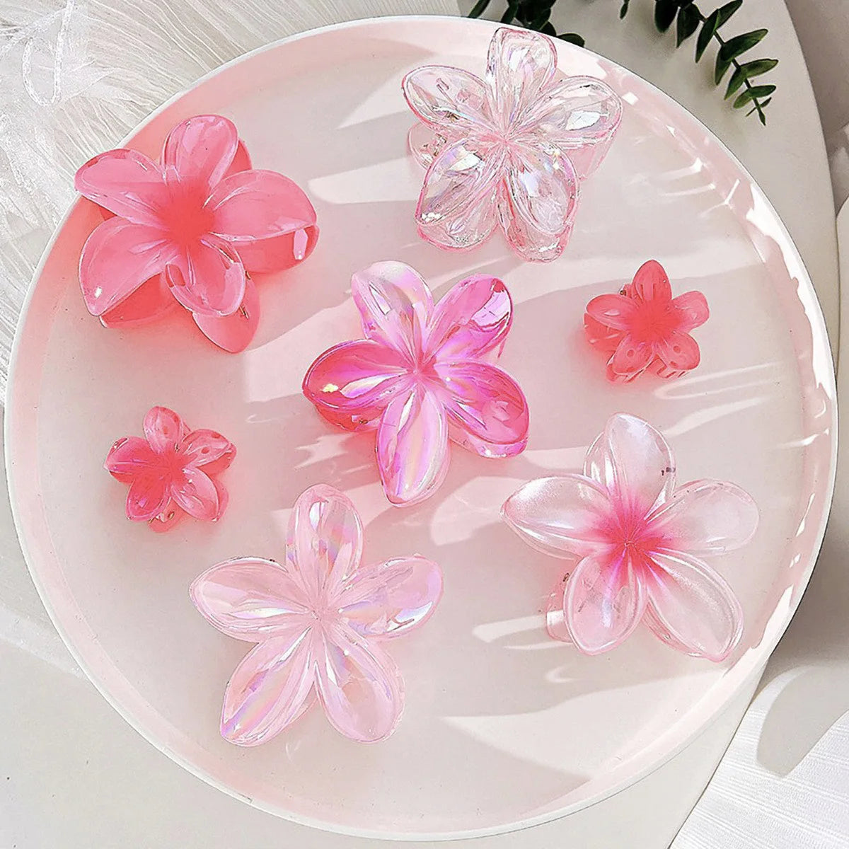 7pc Hibiscus Hair Clips