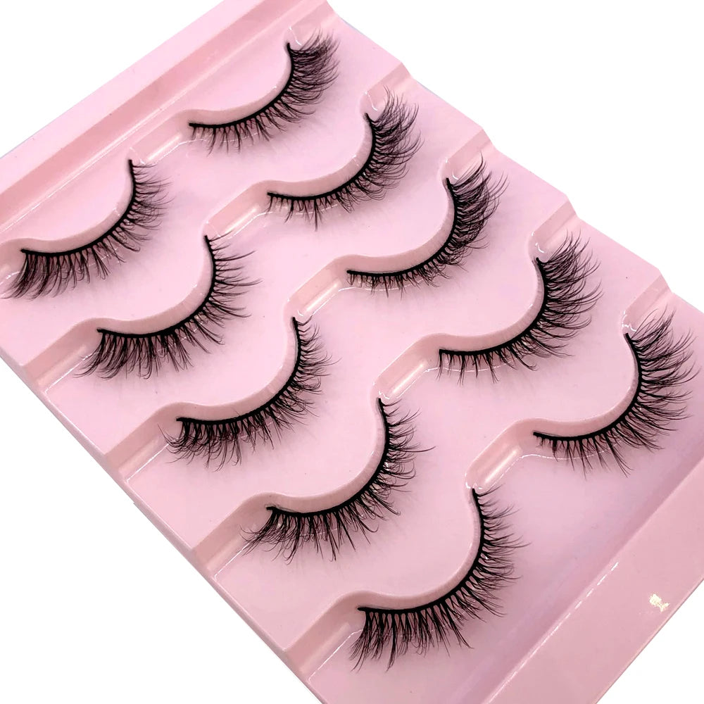 ✨ Wispy Natural 3D Mink Eyelashes (5 Pairs) ✨