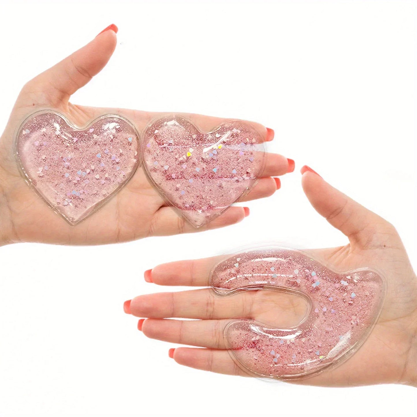 Reusable Heart Glitter Eye Pads Set