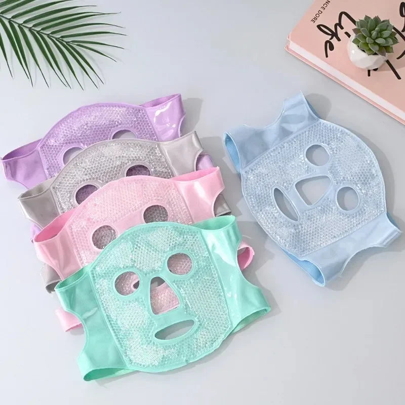 Reusable PVC Gel Cooling Face Mask Set