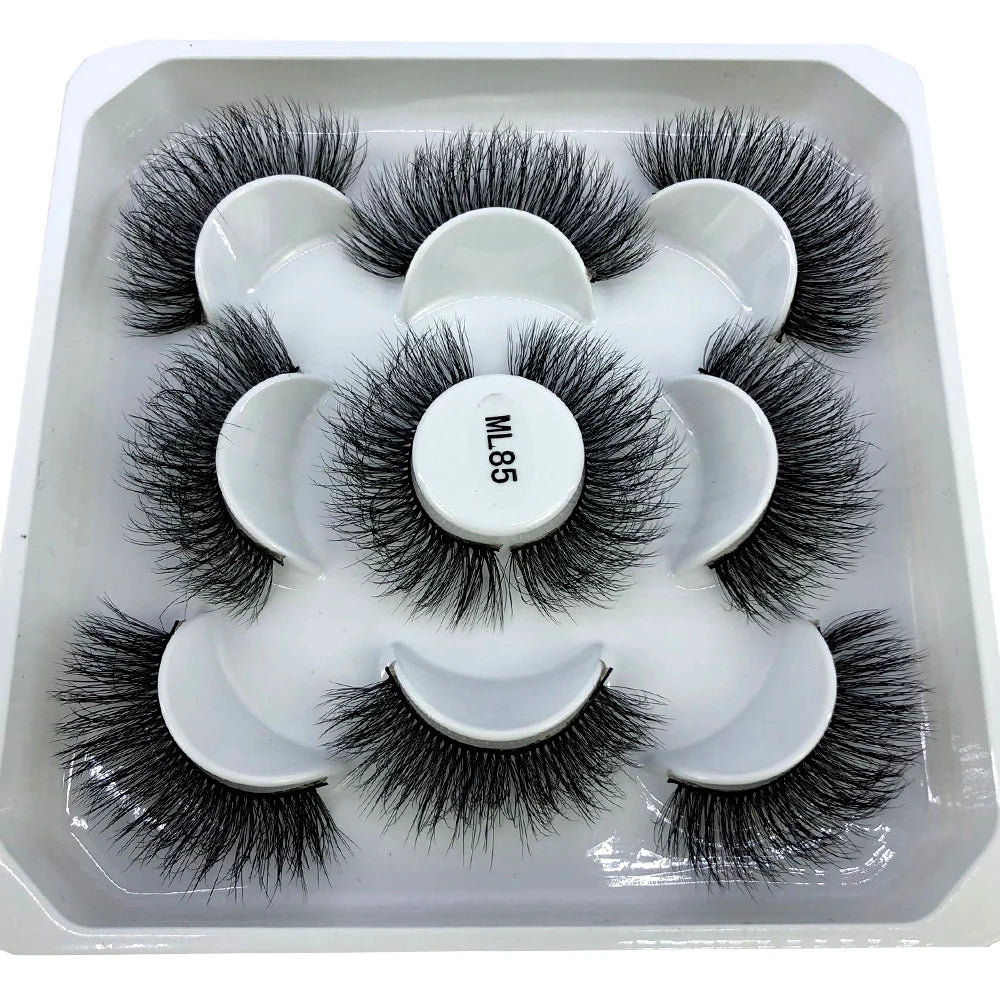 ✨ Wispy Natural 3D Mink Eyelashes (5 Pairs) ✨