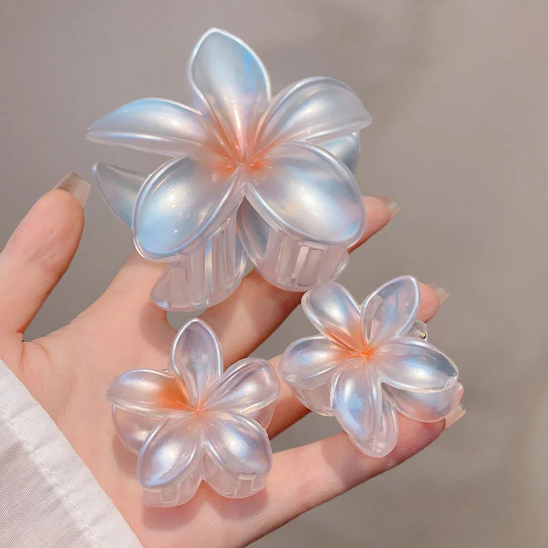 3Pc Iridescent Flower Hair Clip