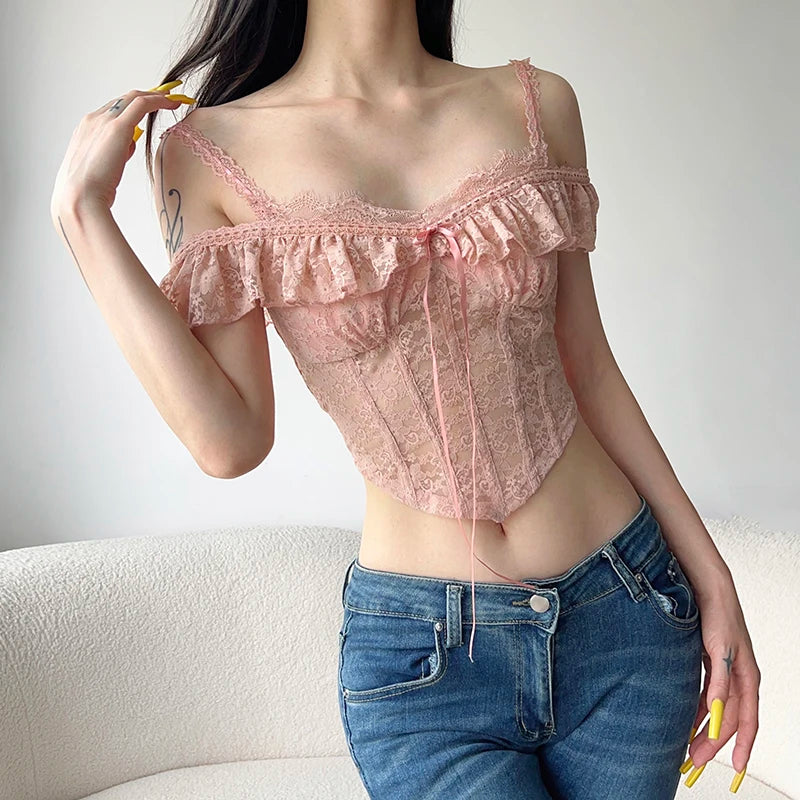 ✨ Blush Lace Ruffle Top ✨