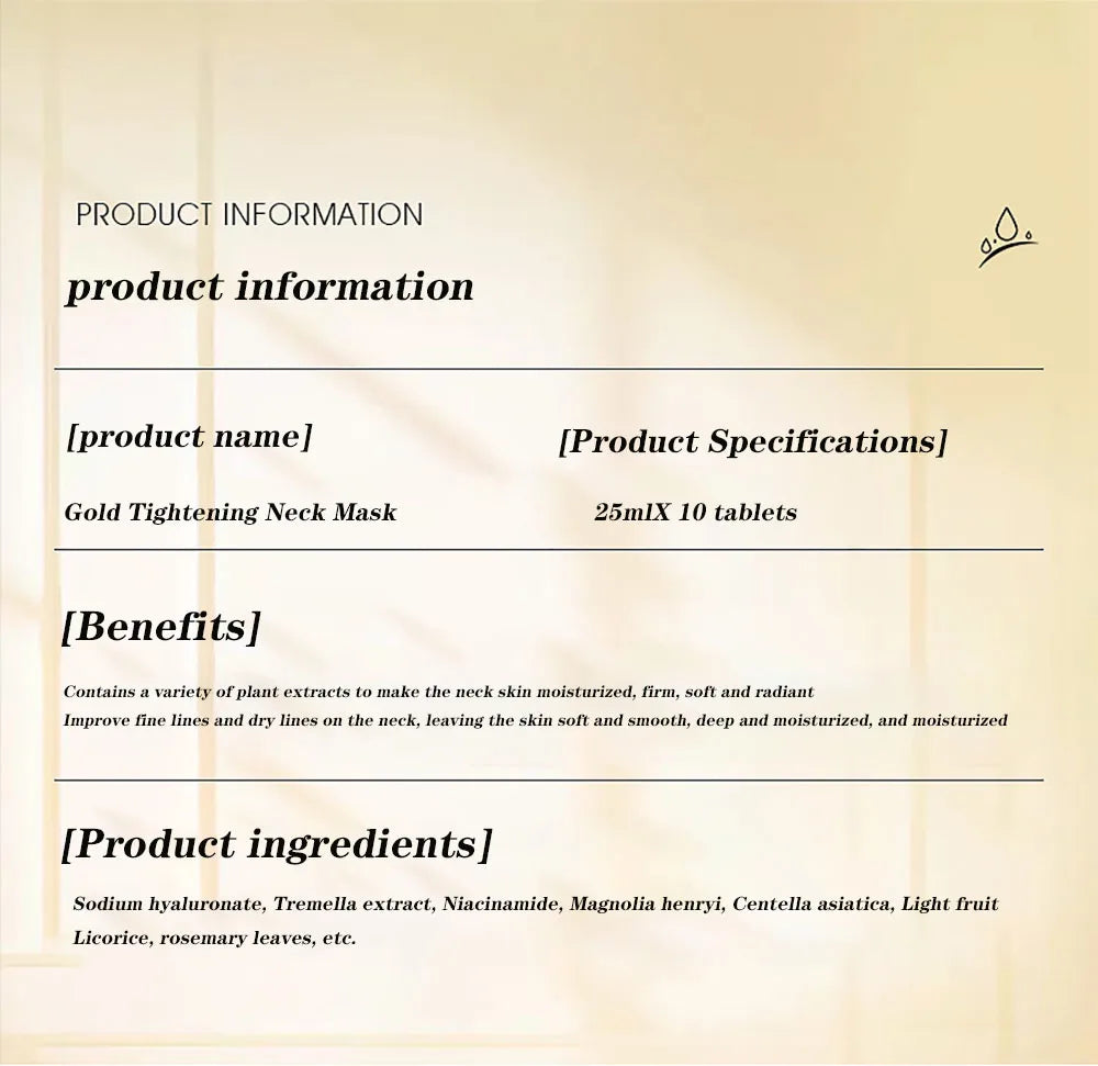 ✨Gold Firming Neck Mask (10 Packets)✨