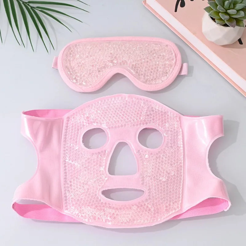 Reusable PVC Gel Cooling Face Mask Set
