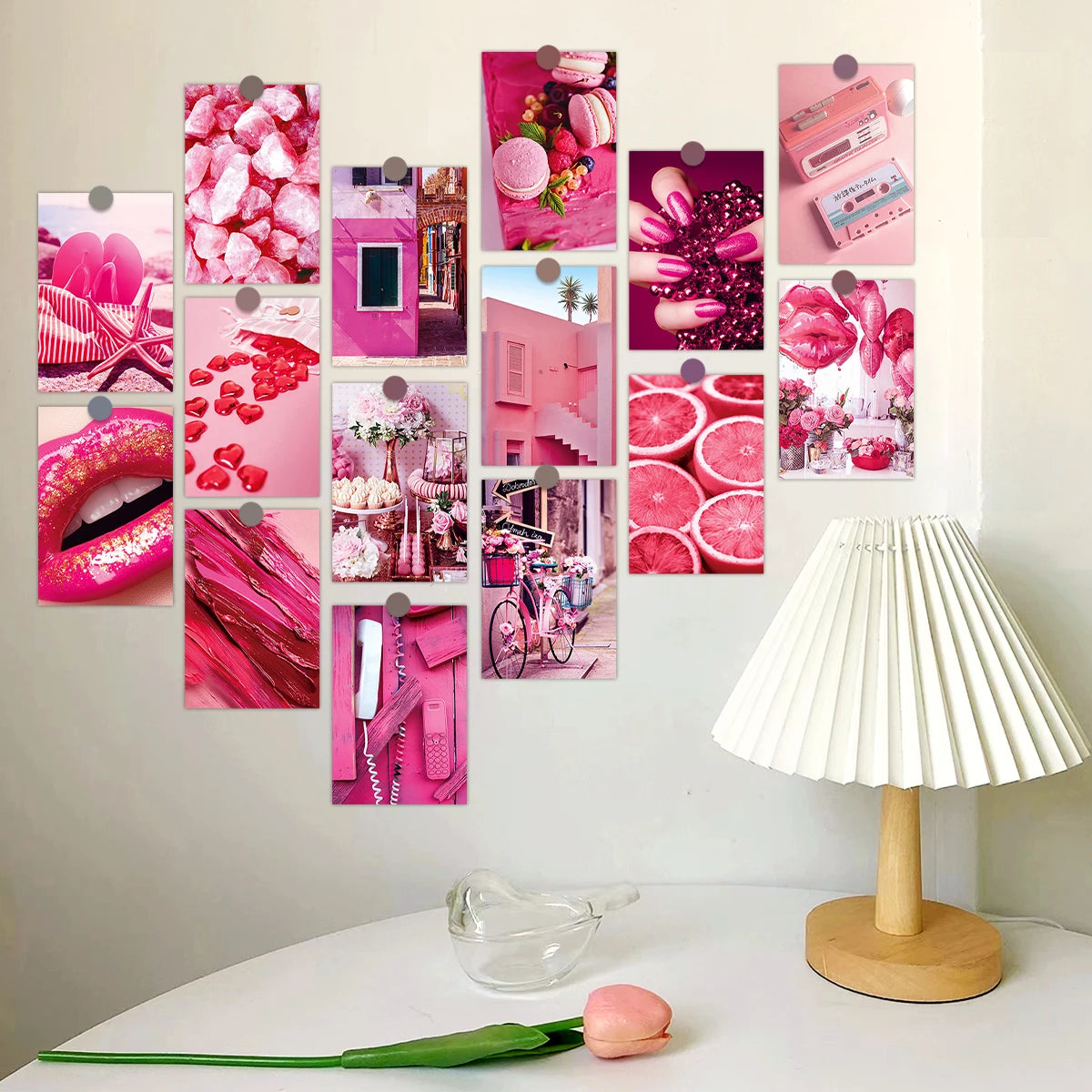 ✨Pink Aesthetic Wall Collage Set (50 Pieces) ✨