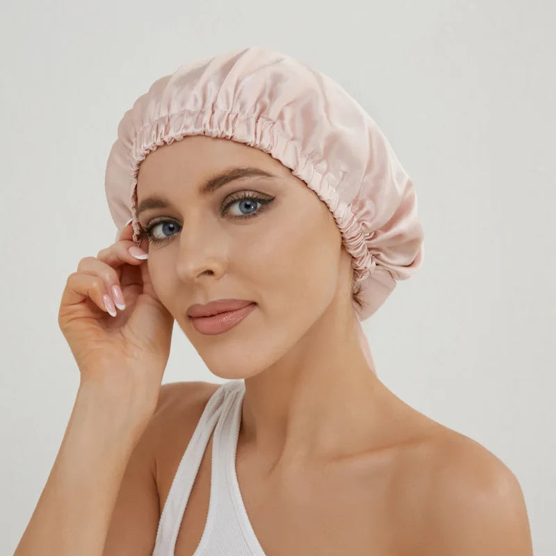 Adjustable 100% Mulberry Silk Bonnet
