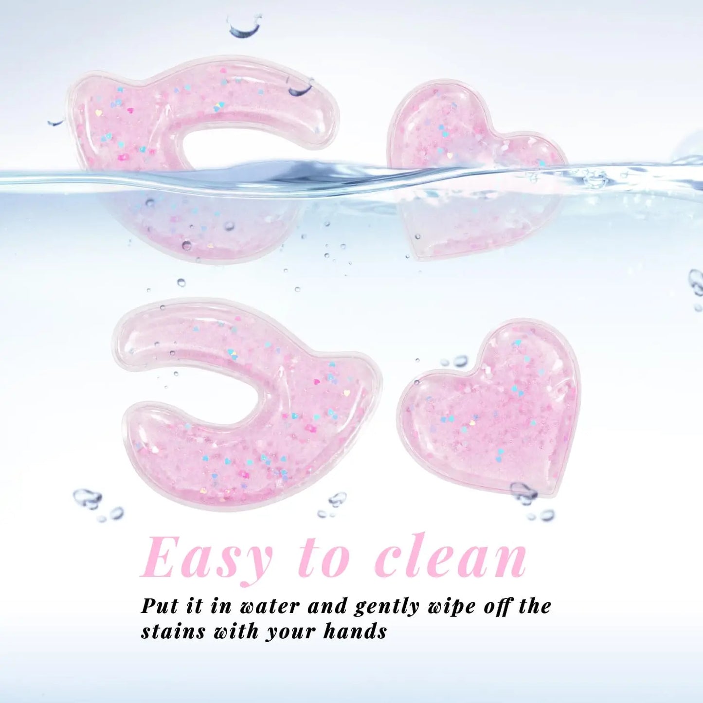Reusable Heart Glitter Eye Pads Set