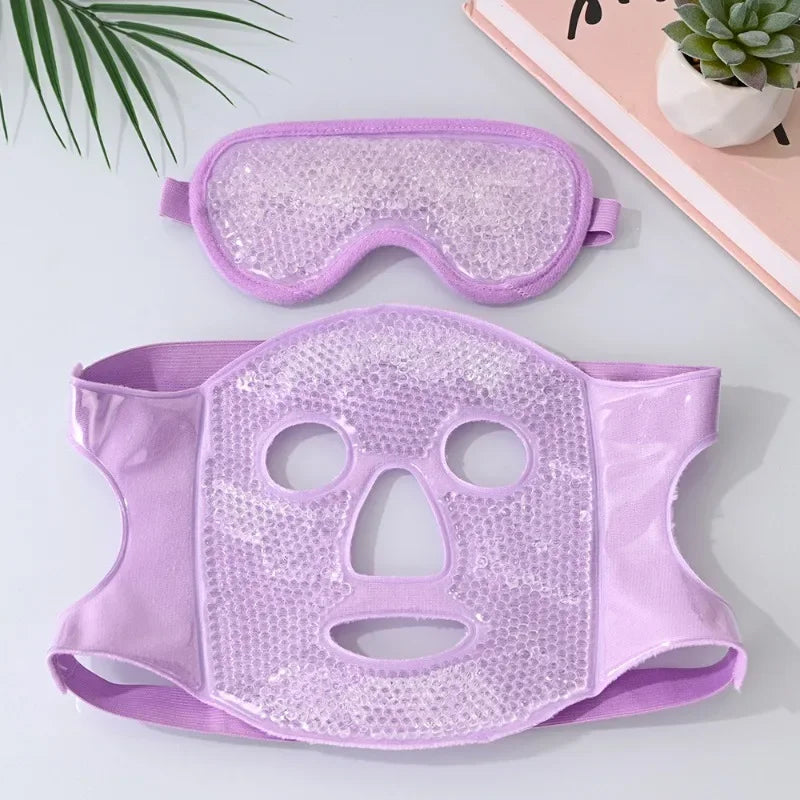 Reusable PVC Gel Cooling Face Mask Set