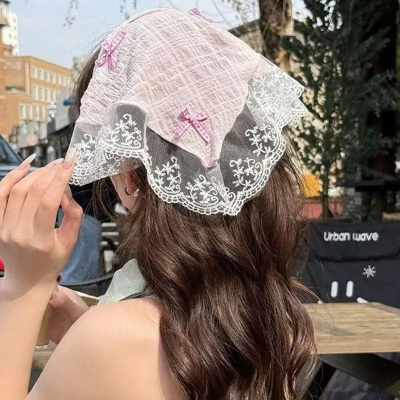 ✨Lace Bow Headscarf✨