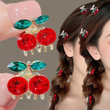 ✨Mini Cherry Jewel Hair Clips✨