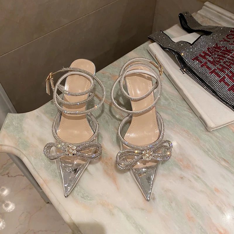 ✨Crystal Bow Pointed Toe Stilettos✨