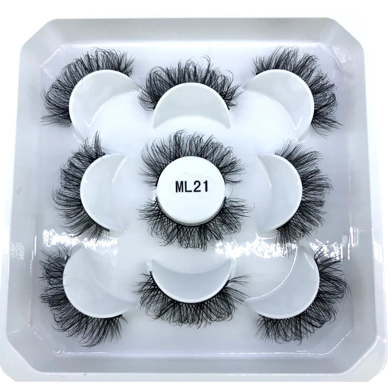 ✨ Wispy Natural 3D Mink Eyelashes (5 Pairs) ✨