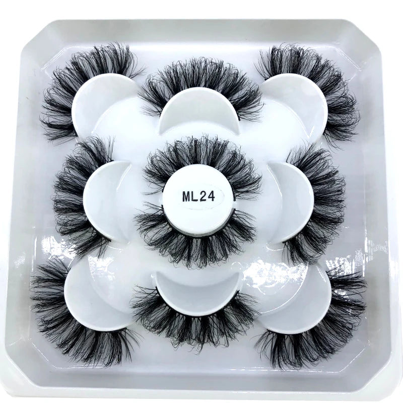 ✨ Wispy Natural 3D Mink Eyelashes (5 Pairs) ✨