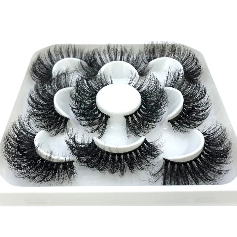 ✨ Wispy Natural 3D Mink Eyelashes (5 Pairs) ✨