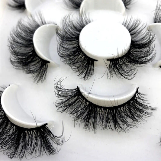 ✨ Wispy Natural 3D Mink Eyelashes (5 Pairs) ✨