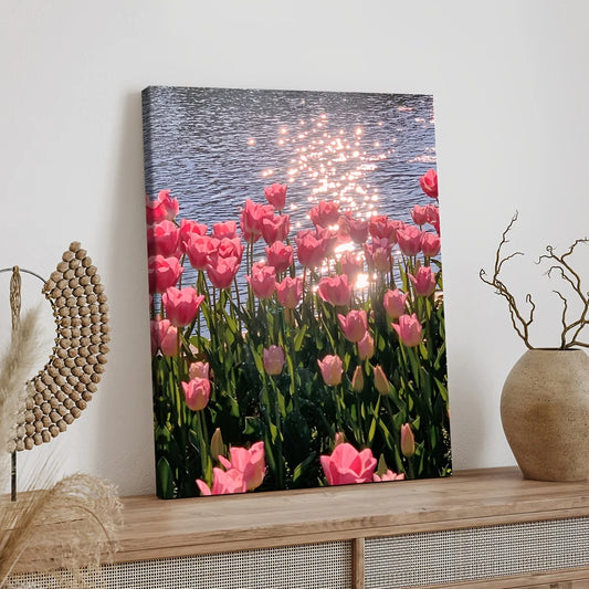 ✨Pink Tulip Lake Canvas Print✨