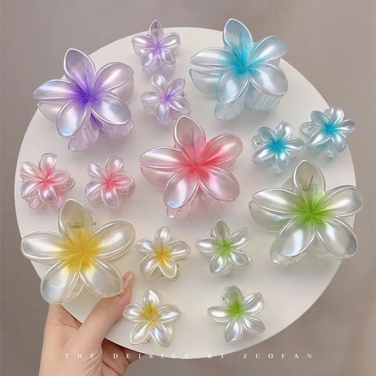 3Pc Iridescent Flower Hair Clip
