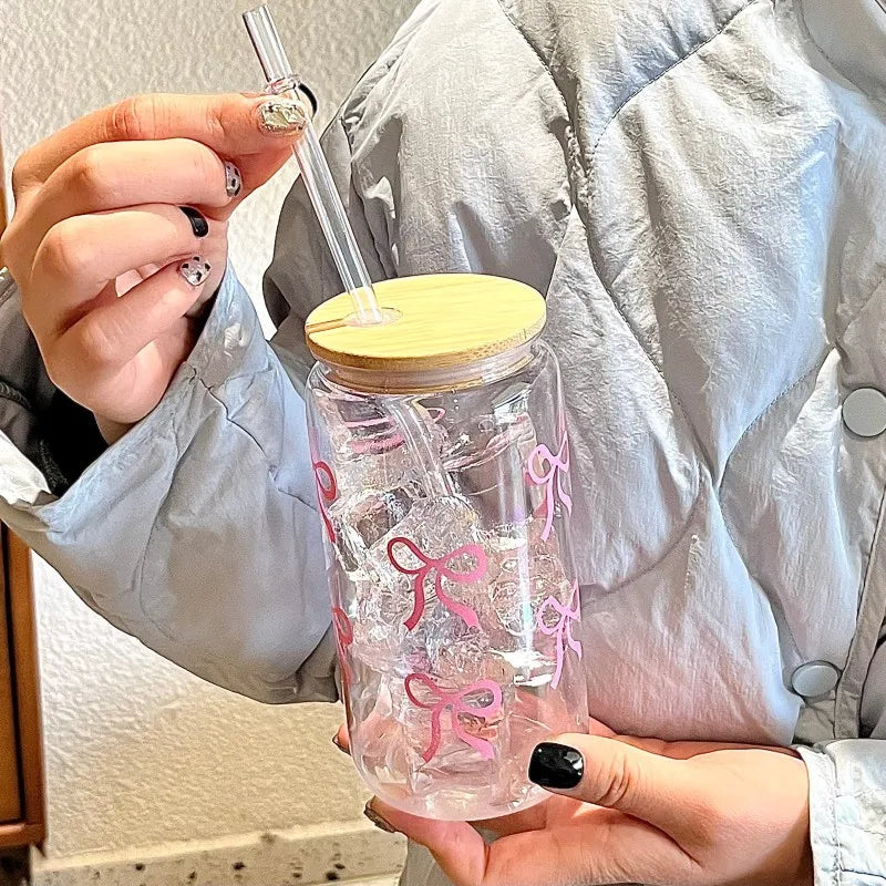 ✨Cute Bow Glass Cup✨