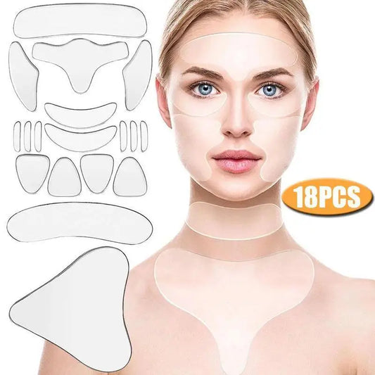 18pcs Reusable Silicone Anti-Wrinkle Patches Set