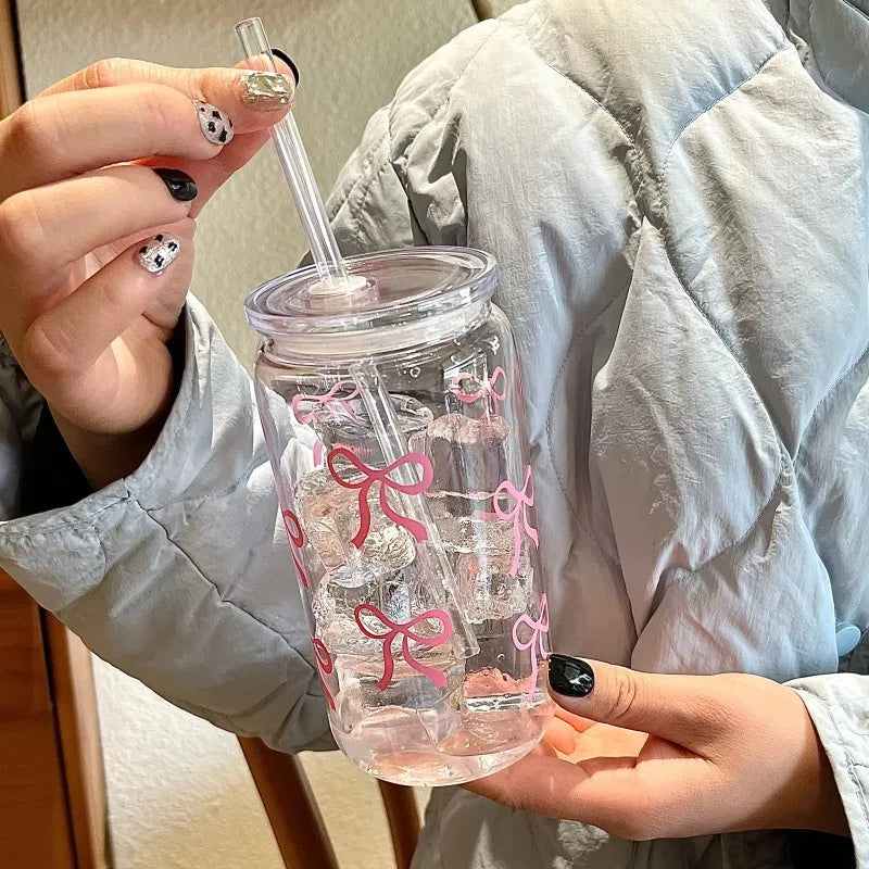 ✨Cute Bow Glass Cup✨