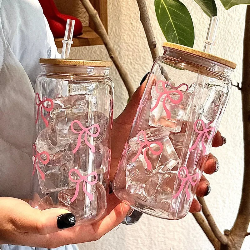✨Cute Bow Glass Cup✨