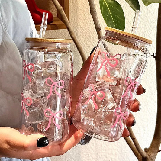✨Cute Bow Glass Cup✨